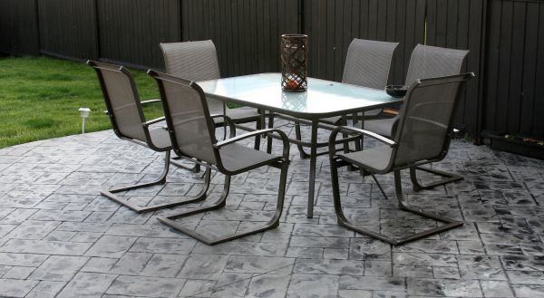 Backyard Concrete Stamping in Greenville